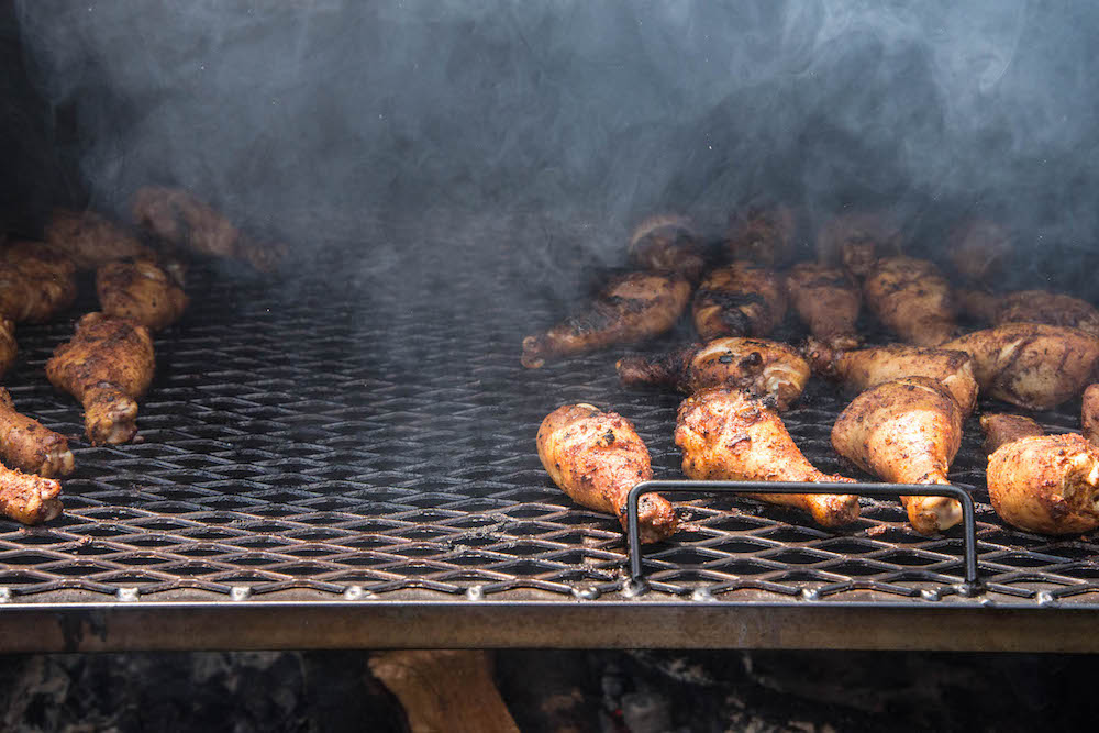 smoked chicken legs on a Lang by The Minnesota Spoon